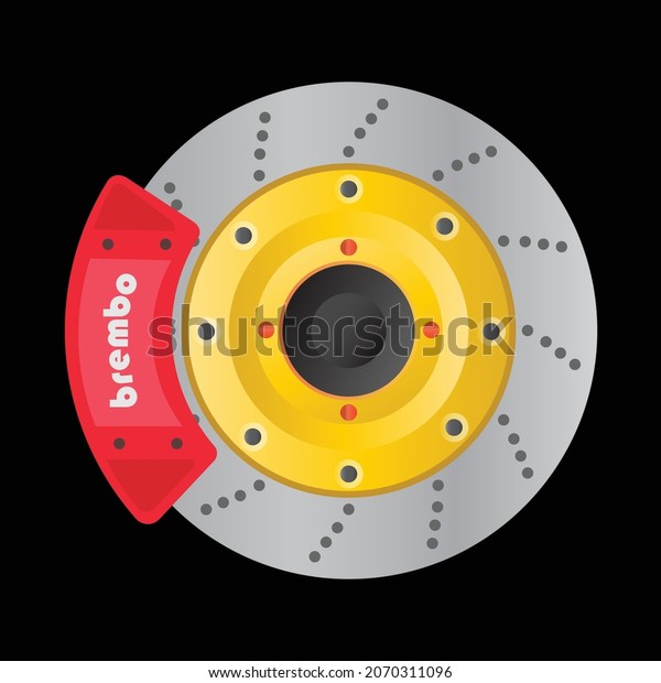 Disc brake. Vector car disc brake, Suitable for\
the automobile industry.