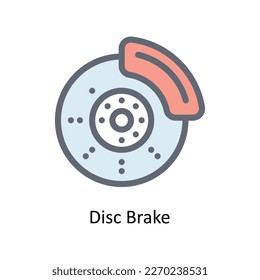 Disc brake Vector   fill outline Icons. Simple stock illustration stock
