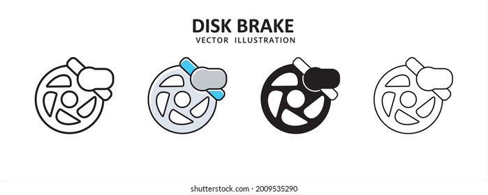 disc brake vector icon design. car motorcycle spare part replacement service.