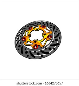 Disc Brake Vector Thailook Style With White Background