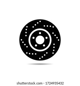 Disc brakes icon flat design, vector illustration.