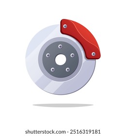 Disc brakes vector isolated on white background.