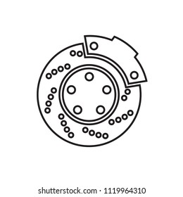 Disc break, outline stroke style.