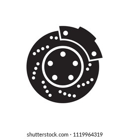 Disc break, vector, isolate on white background.