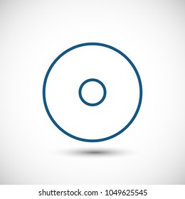 Disc CD icon vector illustration. Linear symbol with thin outline. The thickness is edited. Minimalist style.