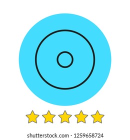 Disc CD icon vector illustration. Linear symbol with thin outline. The thickness is edited. Minimalist style.