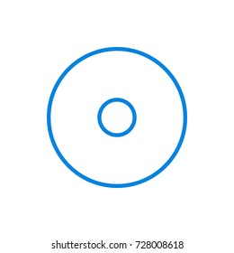 Disc CD icon vector illustration. Linear symbol with thin outline. The thickness is edited. Minimalist style.