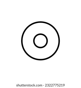 Ilustración de símbolo de CD de disco, diseño de icono de símbolo lineal en fondo blanco..eps
