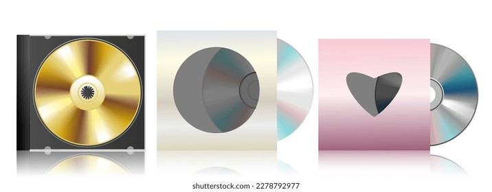 Disc and cover vector illustration, realistic design. EPS10
