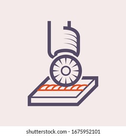 Disc cutting and grinding tool vector icon design.