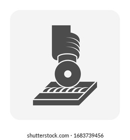 Disc cutting and grinding tool vector icon design.