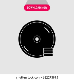 Disc with Data Vector Icon, The symbol of disc with onformation. Simple, modern flat vector illustration for mobile app, website or desktop app  