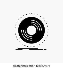 Disc, dj, phonograph, record, vinyl Glyph Icon. Vector isolated illustration