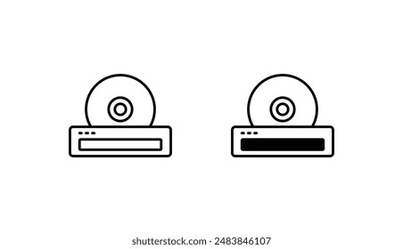 Disc Drive icon design with white background stock illustration