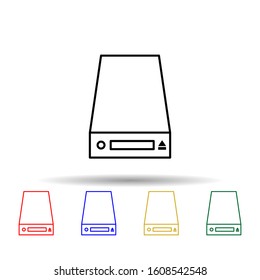 disc drives multi color style icon. Simple thin line, outline vector of computer parts icons for ui and ux, website or mobile application
