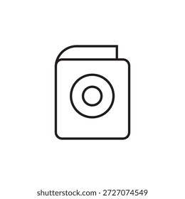 Disc File Icon Outline Vector Editable Line CD DVD Document Illustration EPS