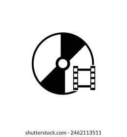 Disc Film, Video CD DVD flat vector icon. Simple solid symbol isolated on white background. Disc Film, Video CD DVD sign design template for web and mobile UI element