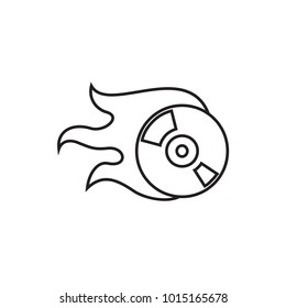 disc flame icon illustration isolated vector sign symbol