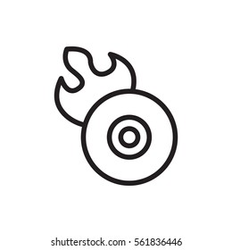 disc flame icon illustration isolated vector sign symbol