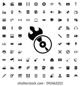 disc flame icon illustration isolated vector sign symbol Media icons vector set.