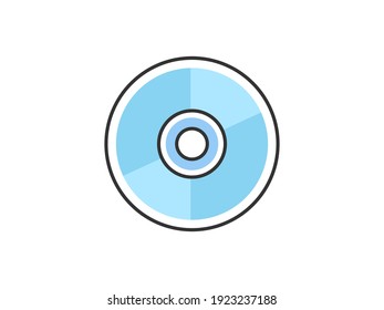 Disc flat design icon illustration.