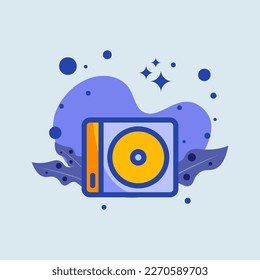 Disc flat illustration. Album signs vector illustration.