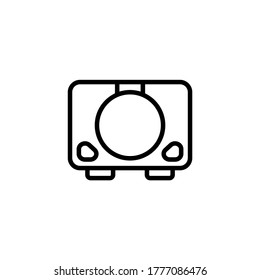 Icono de consola de juego de disco en icono de estilo de línea negra, estilo aislado en fondo blanco
