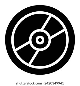 fondo del icono de glifo de disco blanco