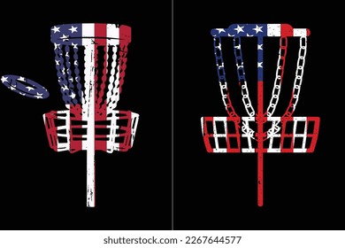 Disc Golf With American Flag Design