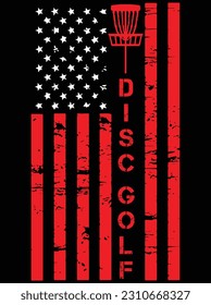 Disc golf American flag vector art design, EPS file. design file for T-shirt. SVG, EPS cuttable design file