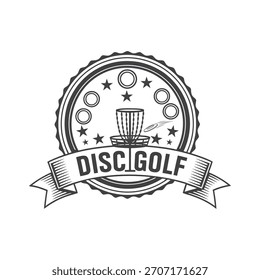 Disc golf badge logo design