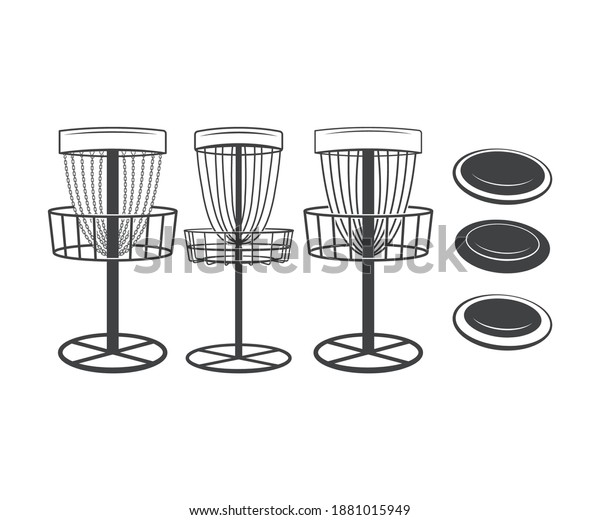 Disc Golf Basket\
And Discs Printable\
Vector