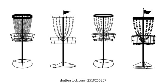 Disc golf basket isolated vector