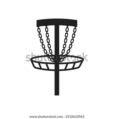 Disc Golf basket Silhouette vector illustration  isolated on white background