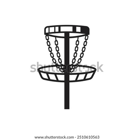 Disc Golf basket Silhouette vector illustration  isolated on white background