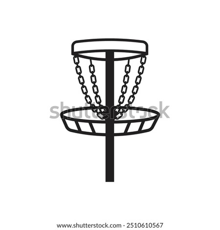 Disc Golf basket Silhouette vector illustration  isolated on white background