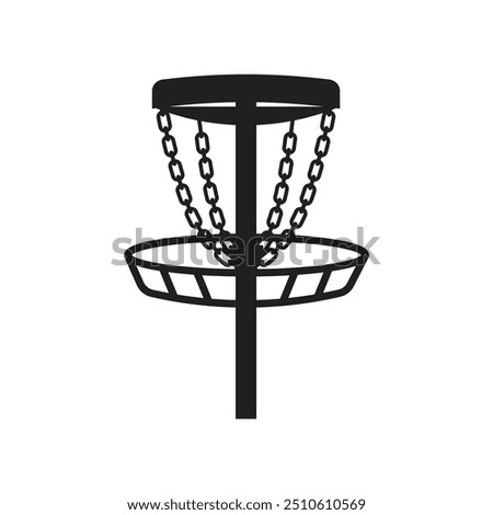 Disc Golf basket Silhouette vector illustration  isolated on white background