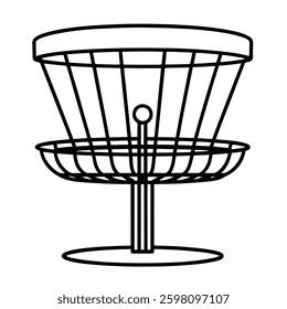 Disc golf basket vector silhouette illustration