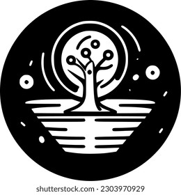 Disc Golf | Black and White Vector illustration