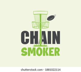 Disc Golf, Chain Smoker Printable Vector