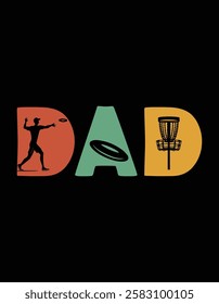 Disc Golf Dad Retro Fathers Day Cutting Printable Files