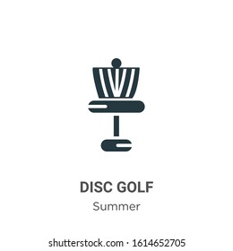 Disc golf glyph icon vector on white background. Flat vector disc golf icon symbol sign from modern summer collection for mobile concept and web apps design.