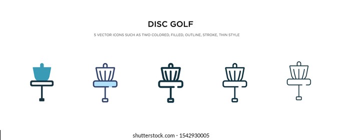 disc golf icon in different style vector illustration. two colored and black disc golf vector icons designed in filled, outline, line and stroke style can be used for web, mobile, ui