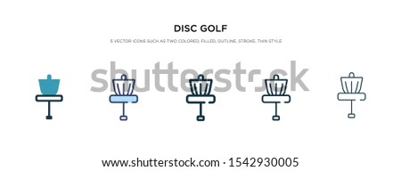 disc golf icon in different style vector illustration. two colored and black disc golf vector icons designed in filled, outline, line and stroke style can be used for web, mobile, ui