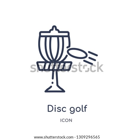 disc golf icon from summer outline collection. Thin line disc golf icon isolated on white background.