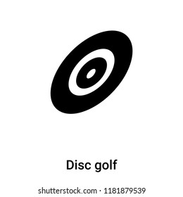 Disc golf icon vector isolated on white background, logo concept of Disc golf sign on transparent background, filled black symbol