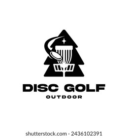 Disc golf logo icon vector