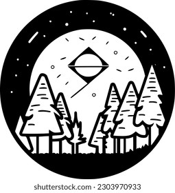 Disc Golf | Minimalist and Simple Silhouette - Vector illustration