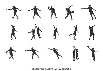 Disc golf player silhouette, Disc golf silhouette, Disc golf players, Disc golf player vector set.