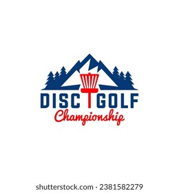 Disc Golf Sport Club Championship Emblem Logo